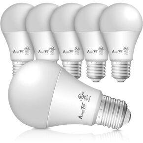 مصابيح إضاءة LED AmeriTop A19 - 6 عبوات، كفاءة 9 وات (ما يعادل 60 وات) 830 لومن لمبات الإضاءة العامة، مدرجة في قائمة UL، غير قابلة للتعتيم، قاعدة قياسية E26 (ضوء نهاري 5000 كلفن) in Kuwait