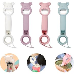 Multifunctional 4 in 1 Bottle Opener, New 4Pcs Manual Can Opener, Practical Kitchen Tool for Jar Opener, Suitable for Most of Bottles Cans Protecting the Nail. in Kuwait