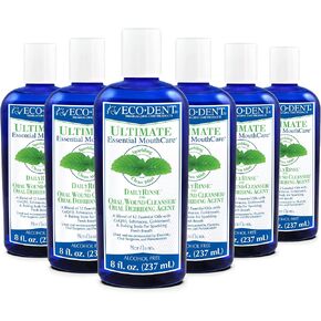 Eco-Dent Alcohol-Free Mouthwash, Mint - Ultimate Essential MouthCare, Oral Care Mouth Wash for Adults, Baking Soda Mouth Rinse with Essential Oils + DailyRinse Single-Use Pack, Mint in Kuwait