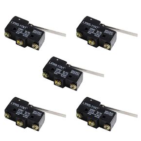 Geekstory LXW5-11N1 Micro Limit Switch 1NO+1NC Long Hinge Lever Arm SPDT Snap Action Travel Switch（Pack of 5pcs）