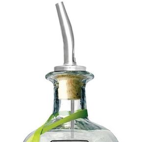 Spill-Stop Stainless Steel Tapered Liquor Pourer with Cork Stopper - Bar Bottle Free-Flow Pour Spout For Wide-Neck Liquor Bottles in Kuwait