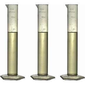 أسطوانة قياس متدرجة من بلاستيك البولي بروبيلين 50 مل 3 عبوات (50 مل، 3) in Kuwait
