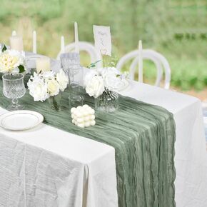 Lvydec 5 Pack Black Cheesecloth Table Runner 13ft Rustic Table Runner Long Gauze Table Runner for Wedding Bridal Baby Shower Birthday Party Table Decoration