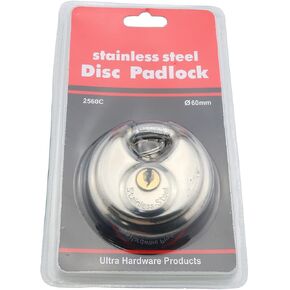 Disc Padlock ZCZQC 60mm Stainless Steel Discus Lock with Key for Sheds, Storage Unit, Garages, Fence and Outdoors, Silver Tone in Saudi Arabia
