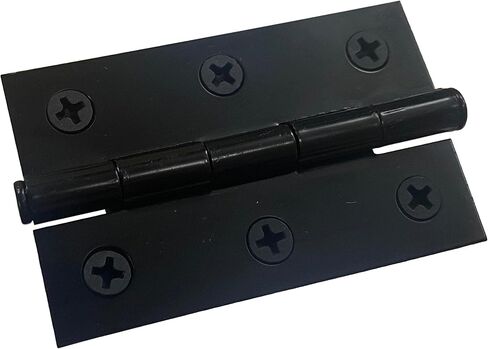 مفصلات باب بعقب الباب مقاس 2-1/2 انش × 1-5/8 انش بدبوس ثابت اسود مع براغي - مجموعة من 4 قطع in Kuwait