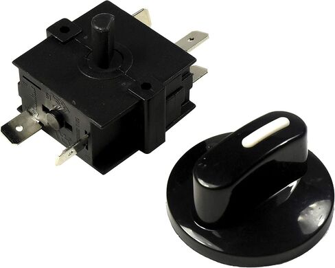 HQRP Heavy-Duty Rotary Switch 4-Position 3-Speed 120V-250V, 15A Fan Heater Speed Selector, UL Listed in Saudi Arabia