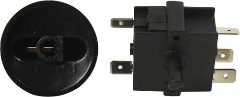 HQRP Heavy-Duty Rotary Switch 4-Position 3-Speed 120V-250V, 15A Fan Heater Speed Selector, UL Listed in Saudi Arabia