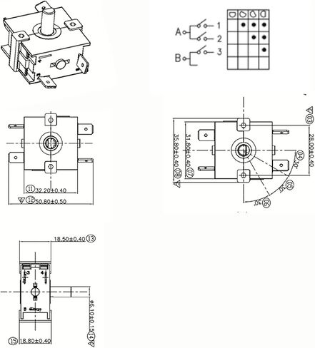 HQRP Heavy-Duty Rotary Switch 4-Position 3-Speed 120V-250V, 15A Fan Heater Speed Selector, UL Listed in Saudi Arabia