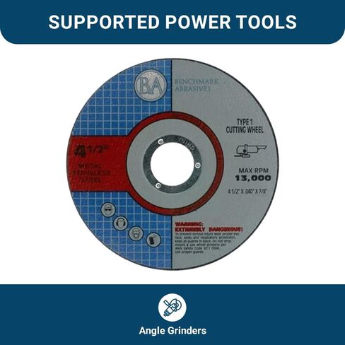 أدوات كاشطة قياسية مقاس 4-1/2 بوصة من أكسيد الألومنيوم ذات جودة رفيعة مقطوعة للمعادن والفولاذ المقاوم للصدأ بسمك 0.045 بوصة عجلة قطع من الألياف الزجاجية 7/8 بوصة - 100 حزمة in Kuwait