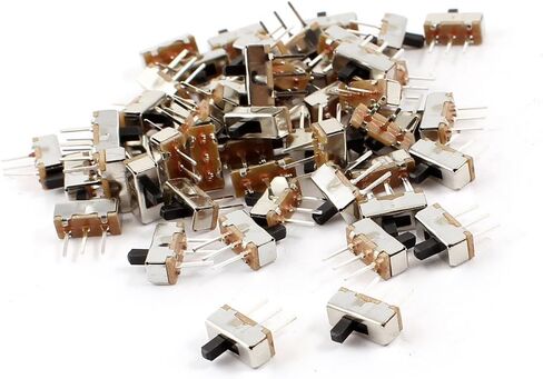 سورينج ماب 55 قطعة 3 دبابيس تثبيت PCB 2 وضع SPDT أفقي صغير منزلق - لون فضي، اسود in Saudi Arabia