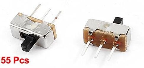 سورينج ماب 55 قطعة 3 دبابيس تثبيت PCB 2 وضع SPDT أفقي صغير منزلق - لون فضي، اسود in Saudi Arabia