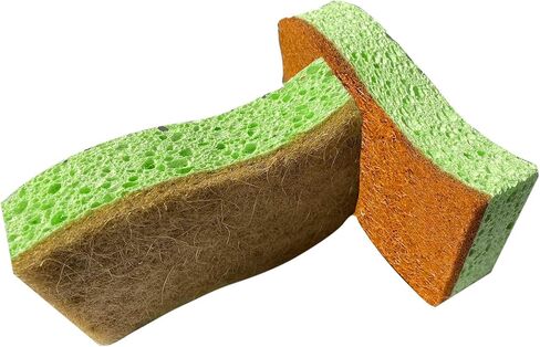 إسفنج طبي صديق للبيئة مكون من 6 أنواع من الإسفنج النباتي الطبيعي 12 عبوة من إسفنجة تنظيف ألياف النخيل مع إسفنج قابل للتحلل غير قابل للخدش ومتين لا يسبب رائحة المطبخ إسفنجات مطبخ صديقة للبيئة in Kuwait