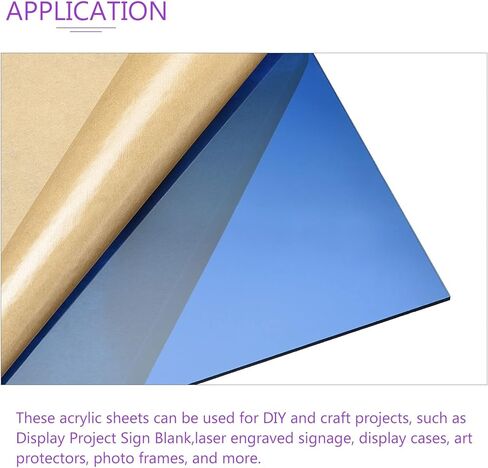 DMiotech 12 بوصة × 12 بوصة 3 مم لوح أكريليك بلاستيكي سميك ورقة أكريليك PMMA لوح أكريليك للحرف اليدوية DIY عرض مشروع تسجيل فارغ أزرق شفاف in Kuwait