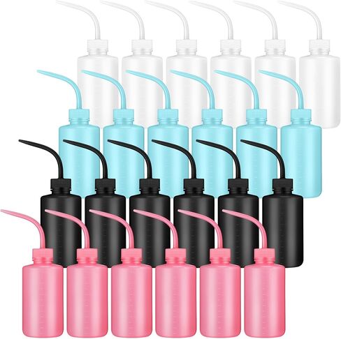 Dandat 24 Pack Tattoo Squeeze Bottle Bulk 500ML/17oz Plastic Safety Wash Bottles Narrow Mouth Lab Squeeze Bottle LDPE Squirt Plants Watering Irrigation Tools Lash Rinse with Scale Labels in Saudi Arabia