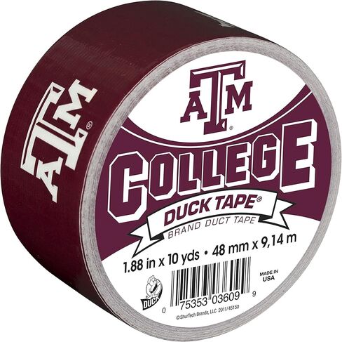 شريط لاصق بشعار جامعة تكساس إيه آند إم 240294 من Duck Brand، 1.88 بوصة × 10 ياردات، لفة واحدة in Kuwait