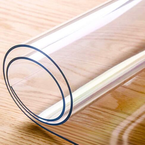 19 x 36 Inch Clear Table Cover Protector, 1.5mm Thick PVC Plastic Desk Protector, Clear Desk Mat, Waterproof Table Pad for Dining Table or Office Desk in Saudi Arabia