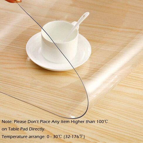 19 x 36 Inch Clear Table Cover Protector, 1.5mm Thick PVC Plastic Desk Protector, Clear Desk Mat, Waterproof Table Pad for Dining Table or Office Desk in Saudi Arabia