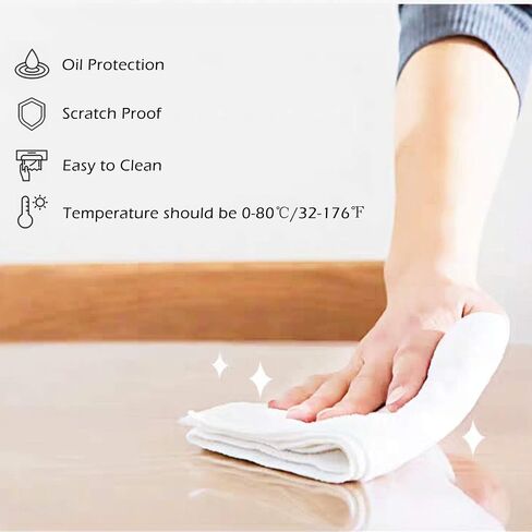 19 x 36 Inch Clear Table Cover Protector, 1.5mm Thick PVC Plastic Desk Protector, Clear Desk Mat, Waterproof Table Pad for Dining Table or Office Desk in Saudi Arabia