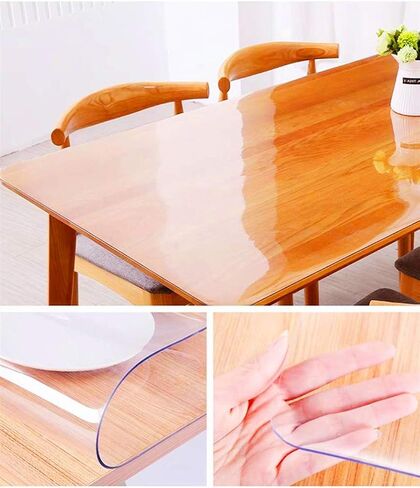 واقي غطاء طاولة شفاف مقاس 24 × 60 بوصة من VALLEY TREE، واقي مكتب من البلاستيك PVC بسمك 1.5 مم، بساط مكتب شفاف، وسادة طاولة مقاومة للماء لطاولة الطعام أو مكتب المكتب in Kuwait