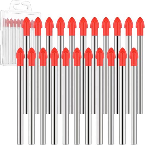 20 Pieces 6 mm tile drill bits Cemented Carbide Masonry Drill Bits for Glass Multi-material Concrete Drill Bit Cement Drill Bit Tile Bits Ceramic Carbide Drill Bit for Glass Plastic Brick Wall, Orange in Saudi Arabia