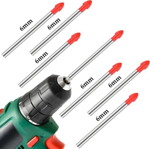 20 Pieces 6 mm tile drill bits Cemented Carbide Masonry Drill Bits for Glass Multi-material Concrete Drill Bit Cement Drill Bit Tile Bits Ceramic Carbide Drill Bit for Glass Plastic Brick Wall, Orange in Saudi Arabia