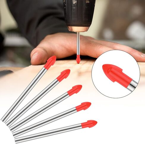 20 Pieces 6 mm tile drill bits Cemented Carbide Masonry Drill Bits for Glass Multi-material Concrete Drill Bit Cement Drill Bit Tile Bits Ceramic Carbide Drill Bit for Glass Plastic Brick Wall, Orange in Saudi Arabia