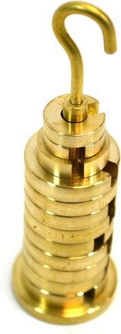 Eisco Labs Brass Slotted Set of Masses and Hanger (50g Hanger, Two 5g Discs, one 10g disc, and Nine 20g Discs - Overall Mass 250g) in Saudi Arabia