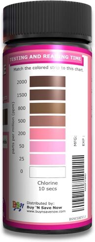 Industrial Active Chlorine Bleach Test Strips. 0-2000 Ppm Range for Sanitizer Disinfectants and Sanitizing Solutions for Daycares and Senior Homes. in Saudi Arabia