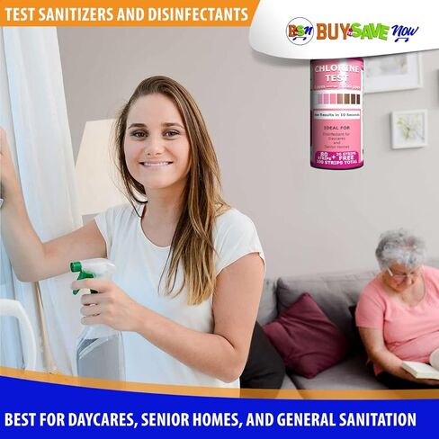 Industrial Active Chlorine Bleach Test Strips. 0-2000 Ppm Range for Sanitizer Disinfectants and Sanitizing Solutions for Daycares and Senior Homes. in Saudi Arabia