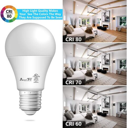 AmeriTop A19 LED Light Bulbs- 6 Pack, Efficient 9W(60W Equivalent) 830 Lumens General Lighting Bulbs, UL Listed, Non-Dimmable, E26 Standard Base (5000K Daylight) in Kuwait