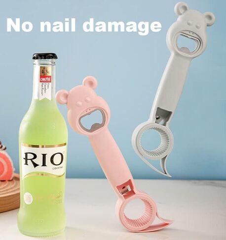 Multifunctional 4 in 1 Bottle Opener, New 4Pcs Manual Can Opener, Practical Kitchen Tool for Jar Opener, Suitable for Most of Bottles Cans Protecting the Nail. in Kuwait
