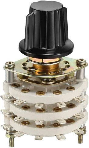 uxcell 3P4T 3 Pole 4 Position 3 Deck Band Channel Rotary Switch Selector with Knob in Saudi Arabia