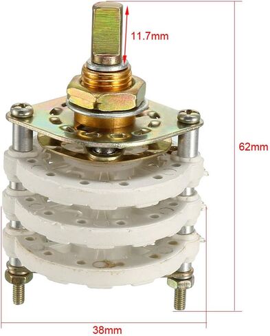 uxcell 3P4T 3 Pole 4 Position 3 Deck Band Channel Rotary Switch Selector with Knob in Saudi Arabia