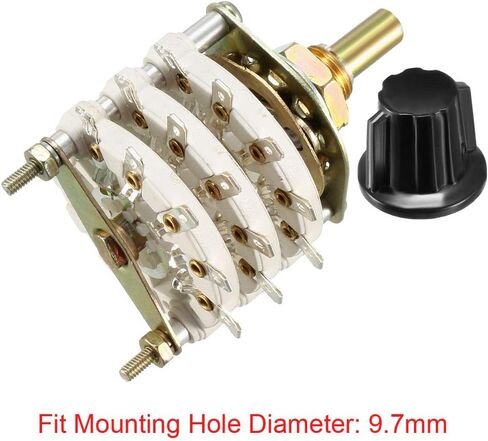 uxcell 3P4T 3 Pole 4 Position 3 Deck Band Channel Rotary Switch Selector with Knob in Saudi Arabia