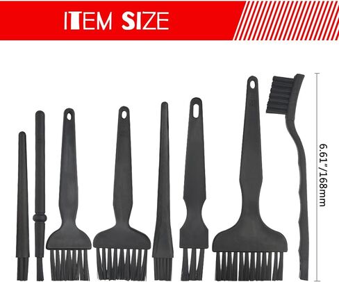 WMYCONGCONG 8 in 1 Plastic Handle Nylon Anti Static Brushes Cleaning Keyboard Brush Kit Portable Nylon Cleaning Brushes, Black in Saudi Arabia