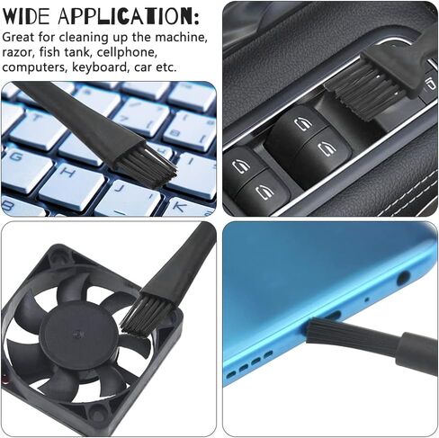 WMYCONGCONG 8 in 1 Plastic Handle Nylon Anti Static Brushes Cleaning Keyboard Brush Kit Portable Nylon Cleaning Brushes, Black in Saudi Arabia
