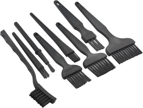 WMYCONGCONG 8 in 1 Plastic Handle Nylon Anti Static Brushes Cleaning Keyboard Brush Kit Portable Nylon Cleaning Brushes, Black in Saudi Arabia