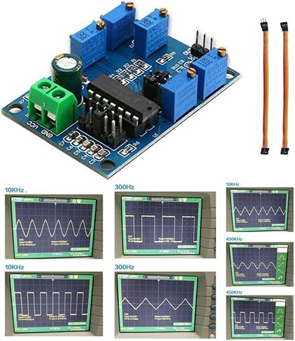 وحدة مولد إشارة DAOKI ICL8038 مصدر إشارة متوسط ​​منخفض التردد 10 هرتز - 450 كيلو هرتز وحدة مولد موجة مربعة مثلثة ثلاثية الشكل + سلك دوبونت أنثى إلى أنثى، ذكر إلى أنثى 3 دبابيس in Kuwait