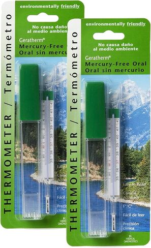 Geratherm Mercury Free Oral Glass Thermometer, Pack of 2 in Saudi Arabia