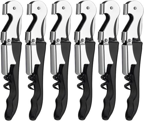6 قطع فتاحة النبيذ Corkscrew مع قاطع رقائق بواسطة YWQ - فتاحة زجاجات سميكة من الفولاذ المقاوم للصدأ للجعة أو النبيذ - أحبها أو إرجاعها! ، تفتح بسهولة! مفك براغي فاخر الكل في واحد in Kuwait