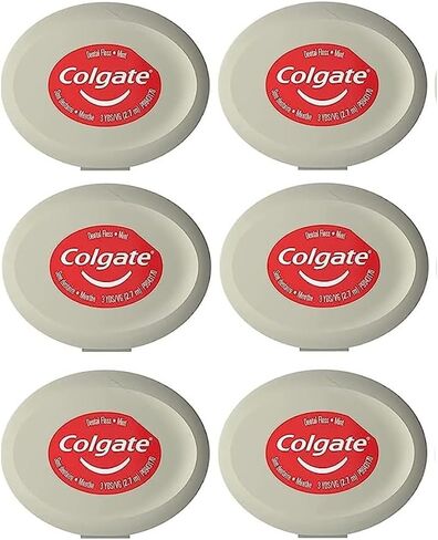 Colgate Waxed Dental Floss for Improved Mouth Health Small Travel Size 3 Yards (2.7 Meters) - Pack of 6 in Saudi Arabia