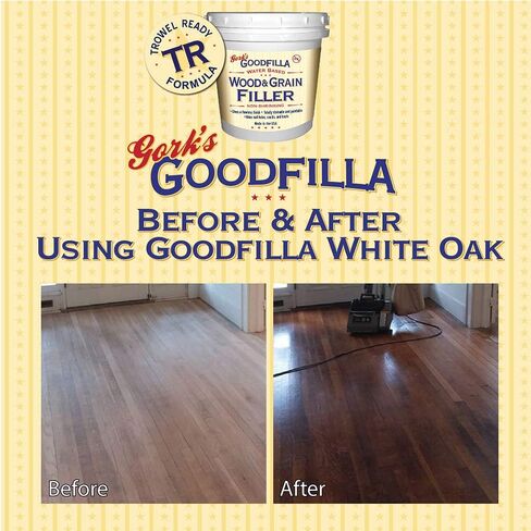 Water-Based Wood & Grain Filler (Trowel Ready) - Ash - 1 Gallon by Goodfilla | Replace Every Filler & Putty | Repairs, Finishes & Patches | Paintable, Stainable, Sandable & Quick Drying in Kuwait