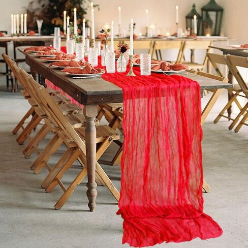 Hunter Green Gauze Table Runner Cheesecloth Fabric 10ft Cheese Table Runners Boho Table Runner 120 Inch Long Wedding Table Cover Cheese Cloth Table Runner for Party Birthday Reception in Kuwait