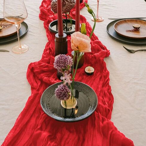 Hunter Green Gauze Table Runner Cheesecloth Fabric 10ft Cheese Table Runners Boho Table Runner 120 Inch Long Wedding Table Cover Cheese Cloth Table Runner for Party Birthday Reception in Kuwait