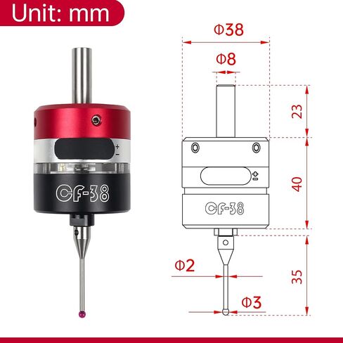 CNCTOPBAOS 3D Touch Probe Edge Finder to Find Desktop Center,V5 NPN NO 3D Edge Finder with Tip,Waterproof Anti-roll CNC Router Probe 6mm Handle Compatible with Mach3 GRBL CNC Milling Machine in Saudi Arabia