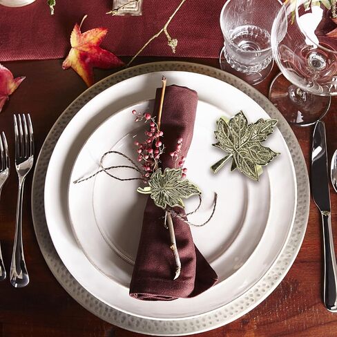 Timisea 12 Pieces Thanksgiving Napkin Ring | Maple Leaf | Halloween Pumpkin Napkin Holders | Autumn Metal Napkin Ring Kit | for Thanksgiving Dinner Halloween Party Decoration Supply Fall Gathering in Saudi Arabia