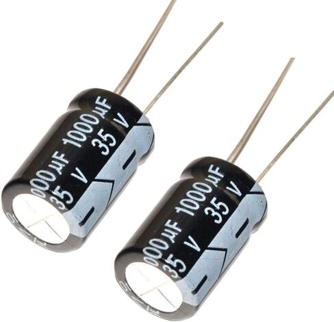 PoiLee 1000 فائق التوهج 35 فولت مكثف 13X21mm ± 20% مكثفات ألومنيوم كهربائيا 105 C (عبوة من 6 قطع) in Kuwait