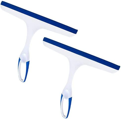2 Pcs Window Squeegees with No-Slip Handle, Glass Wiper for Kitchen Home Car Bathroom Mirror Shower (2*Blue) in Saudi Arabia