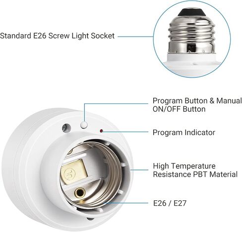 DEWENWILS Remote Control Light Socket, Wireless Remote Control Lamp Bulb Socket with Switch for Pull Chain Light Fixtures, 100FT Range, No Wiring Needed, ETL Listed(Shorter Version) in Saudi Arabia