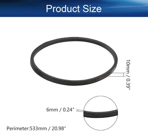 Heyiarbeit Drive V-Belt 10 mm/0.39 inch Width 6mm/0.24 inch Thickness 533mm/20.98 inch Perimeter M21 Rubber Black Industrial Power Rubber Transmission Belt 1 Pcs in Saudi Arabia